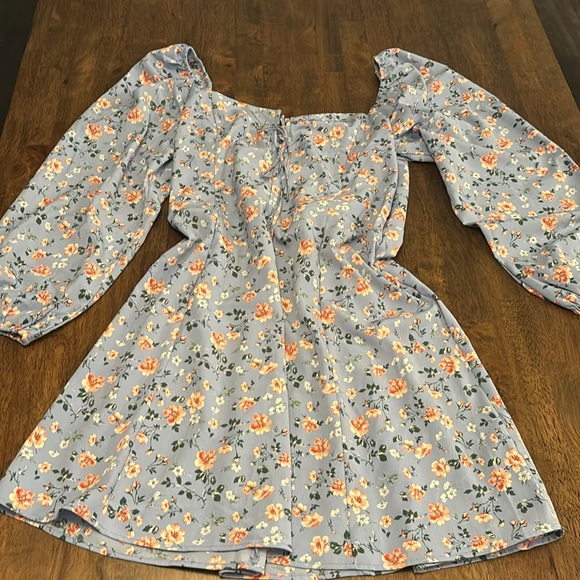Abercrombie Long sleeve floral dress - blue - Picture 1 of 8